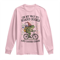 Funny Frog Meme Long Sleeve Shirt On My Way to Hoard Books and Cause Chaos - Wonder Print Shop