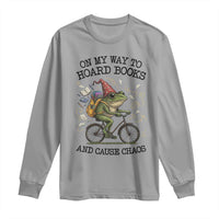Funny Frog Meme Long Sleeve Shirt On My Way to Hoard Books and Cause Chaos - Wonder Print Shop