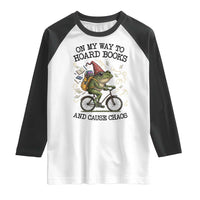 Funny Frog Meme Raglan Shirt On My Way to Hoard Books and Cause Chaos - Wonder Print Shop