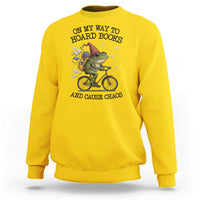 Funny Frog Meme Sweatshirt On My Way to Hoard Books and Cause Chaos - Wonder Print Shop
