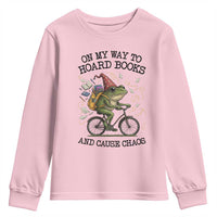 Funny Frog Meme Youth Sweatshirt On My Way to Hoard Books and Cause Chaos - Wonder Print Shop
