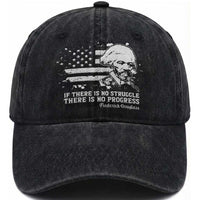 Frederick Douglass Quote Washed Cotton Baseball Cap Is There Is No Struggle There Is No Progress