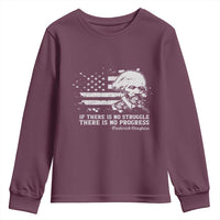 Frederick Douglass Quote Youth Sweatshirt Is There Is No Struggle There Is No Progress - Wonder Print Shop