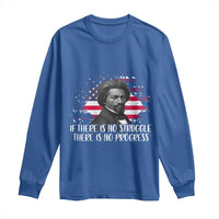 Frederick Douglass American Flag Long Sleeve Shirt Is There Is No Struggle There Is No Progress - Wonder Print Shop