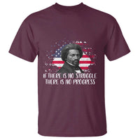 Frederick Douglass American Flag T Shirt Is There Is No Struggle There Is No Progress - Wonder Print Shop