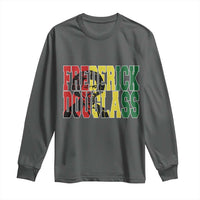 Frederick Douglass Long Sleeve Shirt Pan African Flag Black History Month - Wonder Print Shop