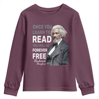 Frederick Douglass Freedom Quote Youth Sweatshirt Once You Learn to Read - Wonder Print Shop