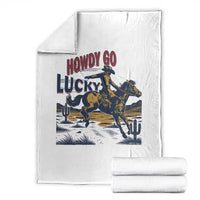 Howdy Go Lucky Throw Blanket Funny Cowboy St Patrick's Day