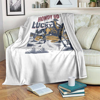 Howdy Go Lucky Throw Blanket Funny Cowboy St Patrick's Day
