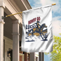 Howdy Go Lucky Garden Flag Funny Cowboy St Patrick's Day