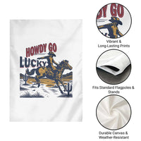 Howdy Go Lucky Garden Flag Funny Cowboy St Patrick's Day