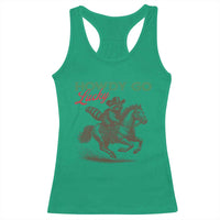 Howdy Go Lucky Racerback Tank Top Cowboy Raccoon St Patrick's Day
