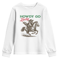 Howdy Go Lucky Youth Sweatshirt Cowboy Raccoon St Patrick's Day