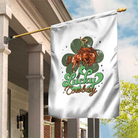 Lucky Cowboy Western Garden Flag Funny St Patrick's Day