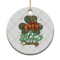 Lucky Cowboy Western Ceramic Ornament Funny St Patrick's Day