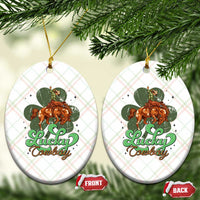 Lucky Cowboy Western Ceramic Ornament Funny St Patrick's Day