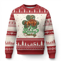 Lucky Cowboy Western Ugly Christmas Sweater Funny St Patrick's Day