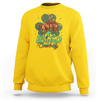 Lucky Cowboy Western Sweatshirt Funny St Patrick's Day