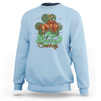 Lucky Cowboy Western Sweatshirt Funny St Patrick's Day