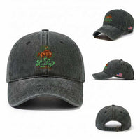 Lucky Cowboy Western Washed Cotton Baseball Cap Funny St Patrick's Day