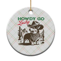 Howdy Go Lucky Ceramic Ornament Funny Corgi St Patrick's Day