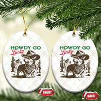 Howdy Go Lucky Ceramic Ornament Funny Corgi St Patrick's Day