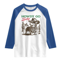 Howdy Go Lucky Raglan Shirt Funny Corgi St Patrick's Day
