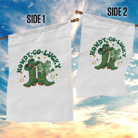 Howdy Go Lucky Garden Flag Green Cowboy Boots St Patrick's Day