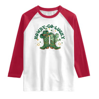 Howdy Go Lucky Raglan Shirt Green Cowboy Boots St Patrick's Day