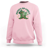 Howdy Go Lucky Sweatshirt Green Cowboy Boots St Patrick's Day