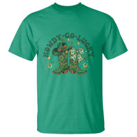 Howdy Go Lucky T Shirt Green Cowboy Boots St Patrick's Day
