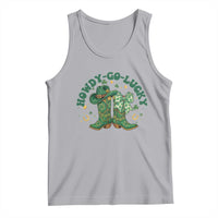 Howdy Go Lucky Tank Top Green Cowboy Boots St Patrick's Day