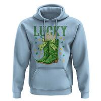 Cowboy St Patrick's Day Hoodie Lucky Girl Boots