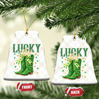 Cowboy St Patrick's Day Ceramic Ornament Lucky Girl Boots