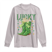 Cowboy St Patrick's Day Long Sleeve Shirt Lucky Girl Boots