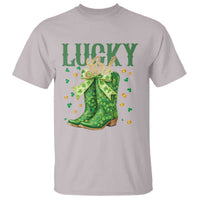 Cowboy St Patrick's Day T Shirt Lucky Girl Boots