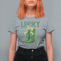 Cowboy St Patrick's Day T Shirt For Women Lucky Girl Boots