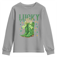 Cowboy St Patrick's Day Youth Sweatshirt Lucky Girl Boots