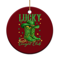 Lucky Cowgirl Club Ceramic Ornament Western Irish Cowboy St Patrick Day
