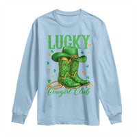 Lucky Cowgirl Club Long Sleeve Shirt Western Irish Cowboy St Patrick Day