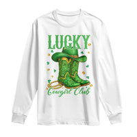 Lucky Cowgirl Club Long Sleeve Shirt Western Irish Cowboy St Patrick Day