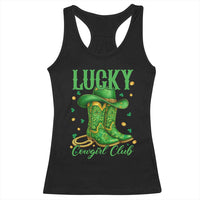 Lucky Cowgirl Club Racerback Tank Top Western Irish Cowboy St Patrick Day