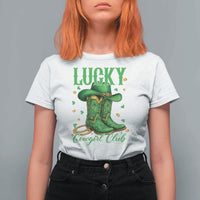 Lucky Cowgirl Club T Shirt For Women Western Irish Cowboy St Patrick Day