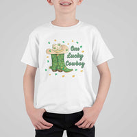 One Lucky Cowboy T Shirt For Kid Western Irish Cowboy St Patrick Day