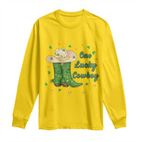 One Lucky Cowboy Long Sleeve Shirt Western Irish Cowboy St Patrick Day