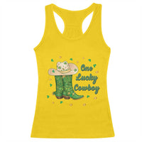 One Lucky Cowboy Racerback Tank Top Western Irish Cowboy St Patrick Day