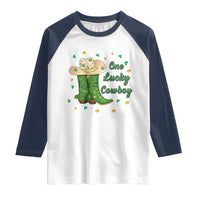 One Lucky Cowboy Raglan Shirt Western Irish Cowboy St Patrick Day