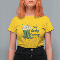 One Lucky Cowboy T Shirt For Women Western Irish Cowboy St Patrick Day