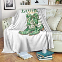 Lucky Cowgirl Throw Blanket Western Irish Cowboy St Patrick Day