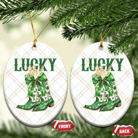 Lucky Cowgirl Ceramic Ornament Western Irish Cowboy St Patrick Day